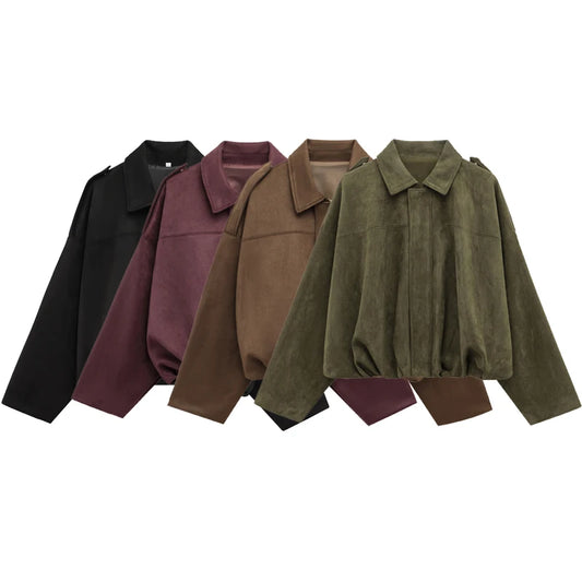 Damen Eleganz Wildlederjacke